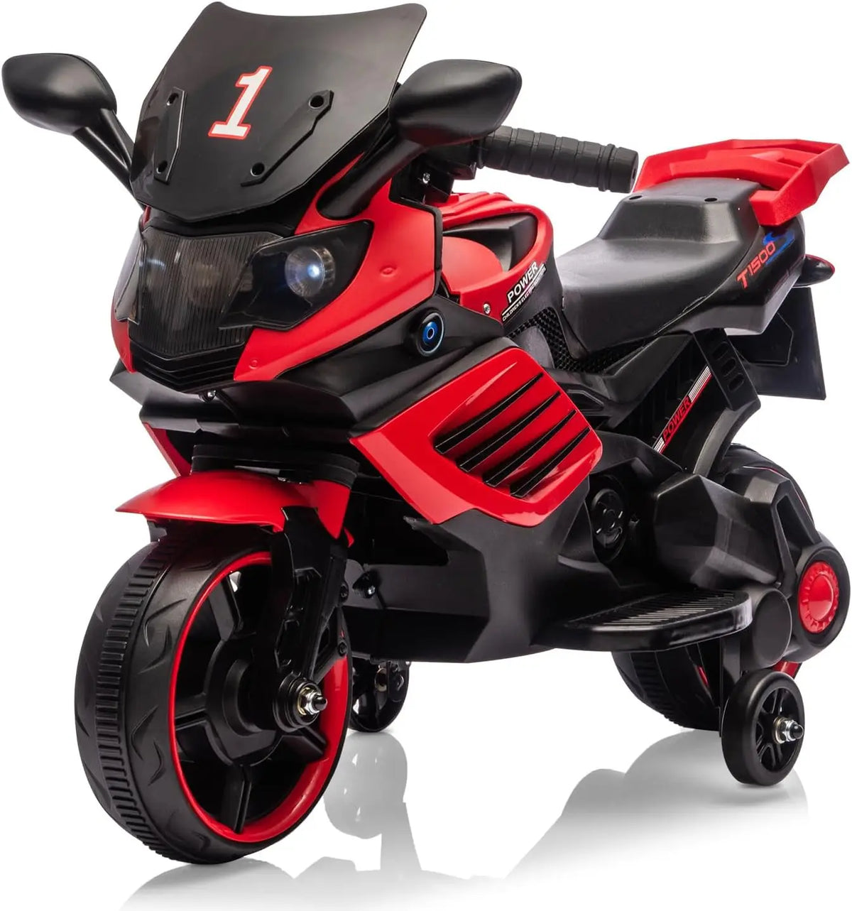 Kids 6V Electric Motorcycle Ride-On Toy with Training Wheels