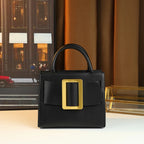 Women's Solid Color Square Buckle Crossbody Shoulder Bag