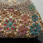 Women's Luxury Daisy Flower Rhinestone Evening Clutch Bag