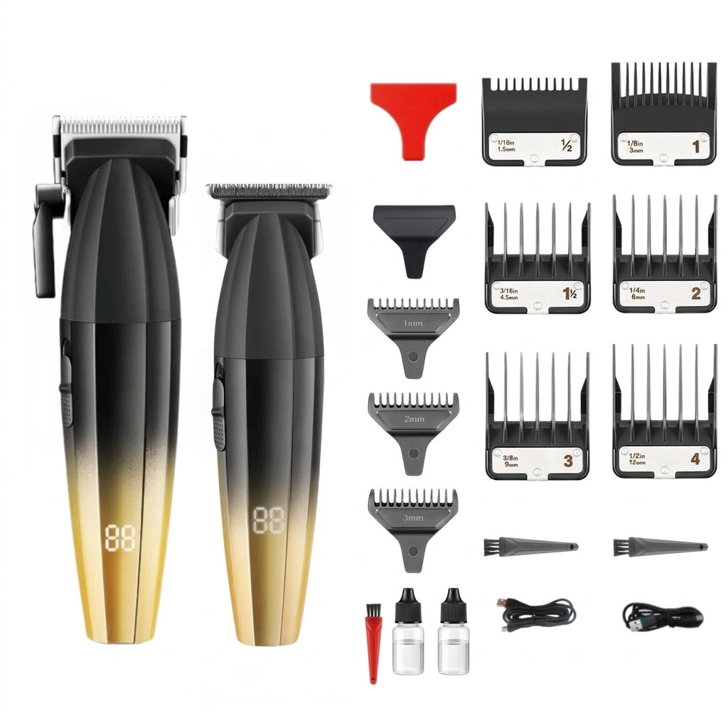 Men Professional Cordless Hair Clipper Rechargeable Trimmer Set