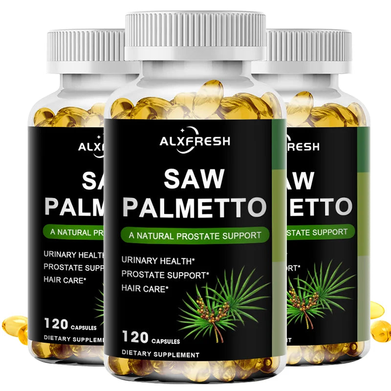 Saw Palmetto Capsules for Prostate Urinary Tract Bladder and Hair Health