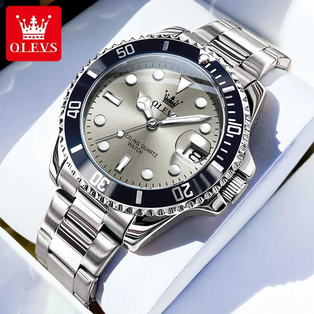Men's Quartz Stainless Steel Watch with Calendar
