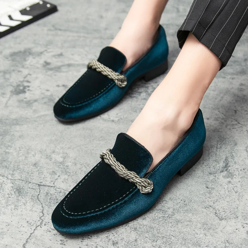 Men's Suede Deerskin Slip-On Loafers