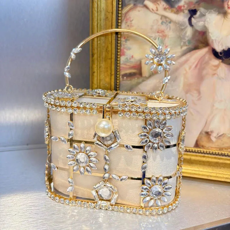 Women's Luxury Hollow Out Rhinestone Evening Clutch Bag