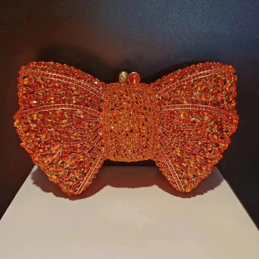 Women's Luxury Rhinestone Bow Wedding Evening Clutch Bag
