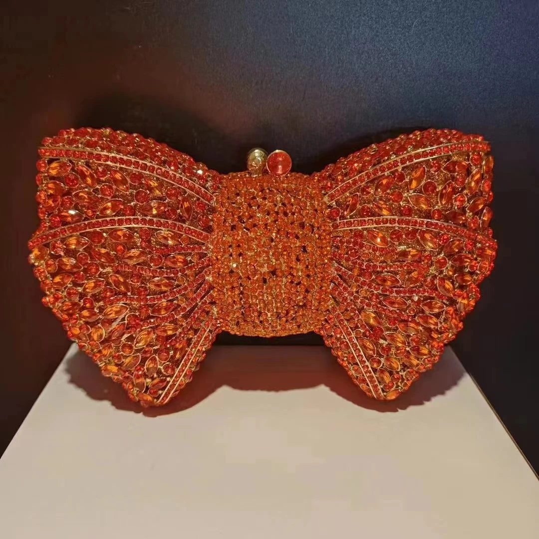 Women's Luxury Rhinestone Bow Wedding Evening Clutch Bag