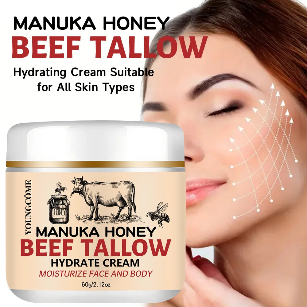 Manuka Honey Beef Tallow Face Cream Moisturizer