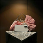 Women's Luxury Diamond Pleated Big Bow Evening Shoulder Bag
