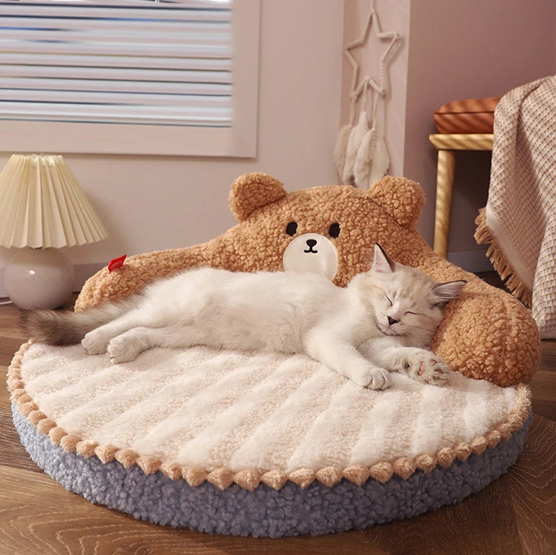 20.5 Inch Plush Pet Bed Cushion Mat for Cats Dogs