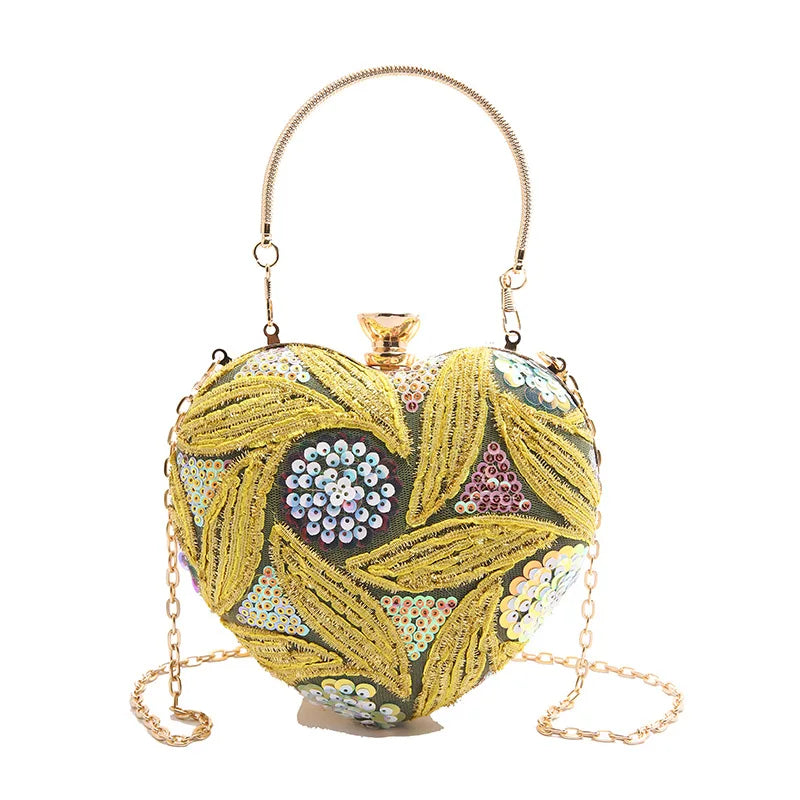 Women's Heart Shaped Acrylic Evening Clutch Bag