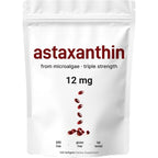 Astaxanthin 12mg Plant-Based Microalgae Dietary Supplement Softgels