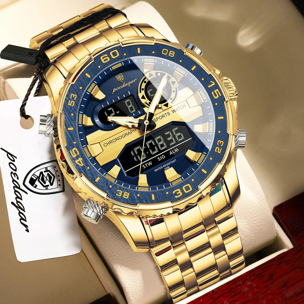 Men's Analog-Digital Quartz Watch with Week Date