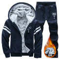 Men's Winter Hooded Plush Thickened Two Piece Set