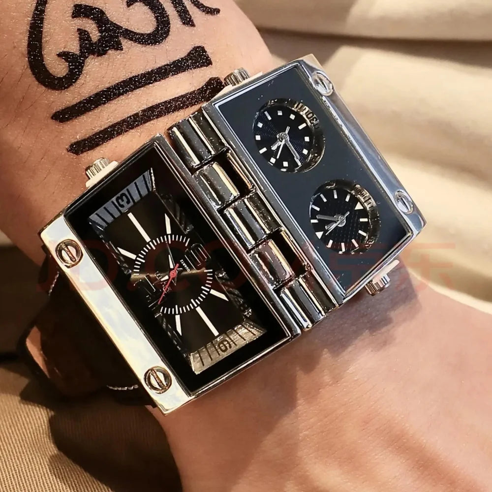 Men's Luxury Punk Dual Dial Quartz Watch