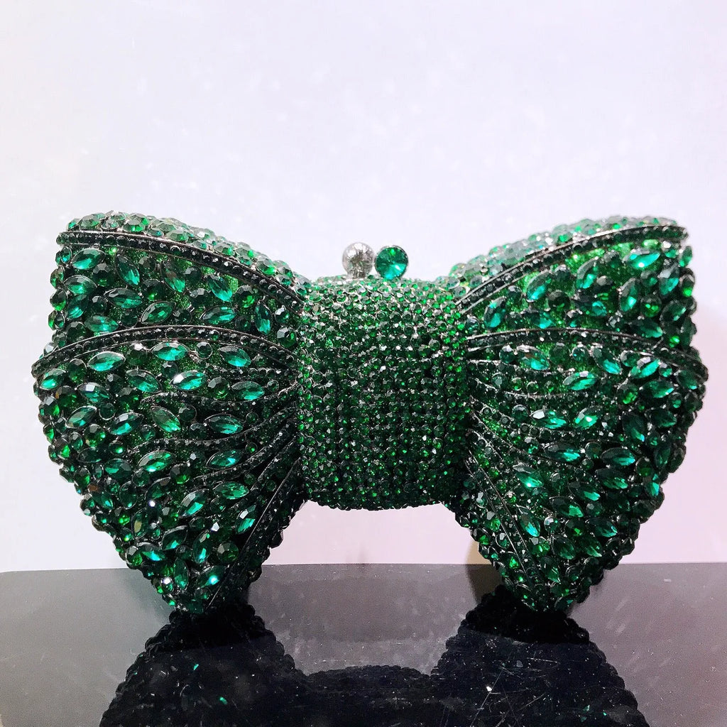 Women's Luxury Rhinestone Bow Wedding Evening Clutch Bag