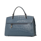Women's Crocodile Pattern Genuine Leather Handbag Shoulder Tote Bag