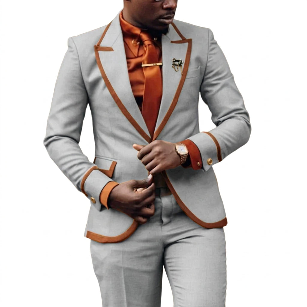 Men's Elegant Slim Fit 2-Piece Suit Set