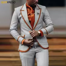 Men's Elegant Slim Fit 2-Piece Suit Set