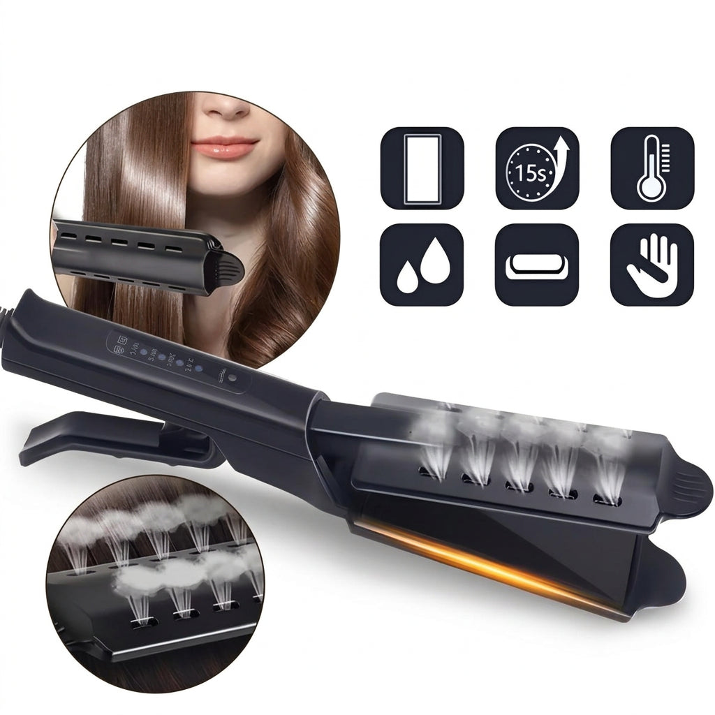 Wide-Width Ionic Hair Straightener with 4 Temperature Settings