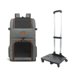 Dual Compartment Pet Trolley Backpack Carrier for Dogs Cats