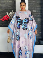 Women's African Traditional Dashiki Print Chiffon Maxi Dress
