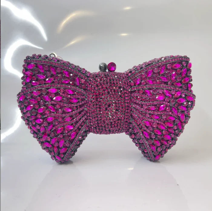 Women's Luxury Rhinestone Bow Wedding Evening Clutch Bag