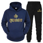 King & Queen Couple Hoodie and Jogger Pants Set