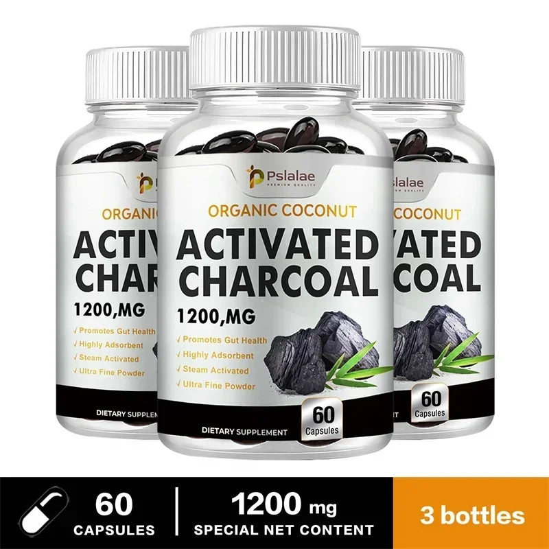 Activated Charcoal Capsules Digestive Bloating Relief
