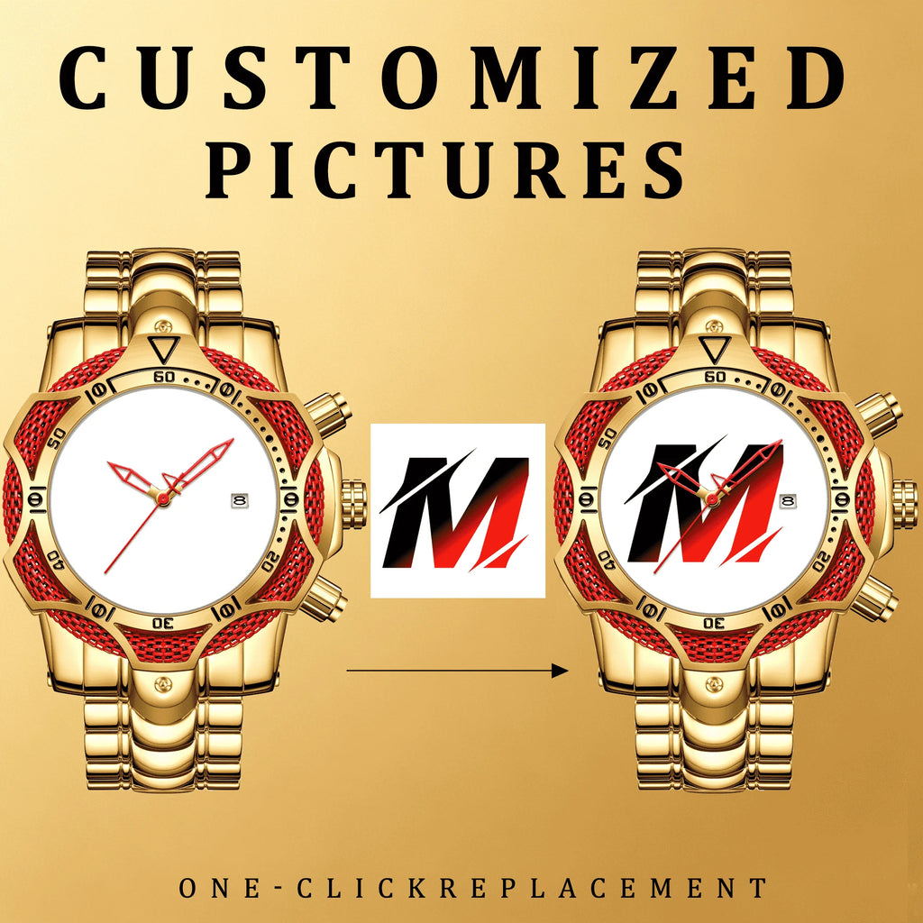 Men's Fashion Large Dial Water-Resistant Quartz Wristwatch