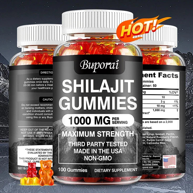 Shilajit Energy and Memory Support Dietary Supplement Gummies