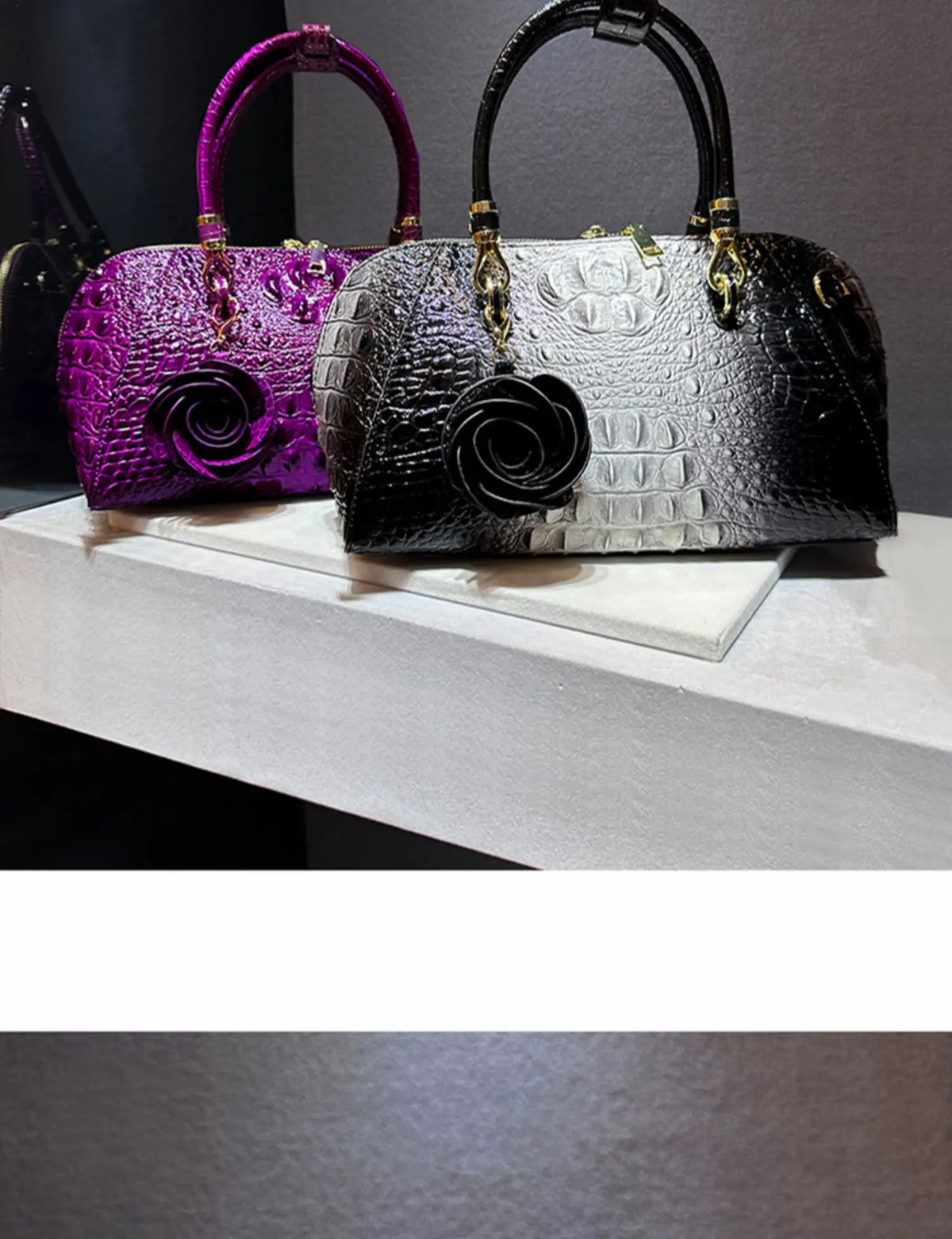 Women's Crocodile Pattern Leather Shoulder Tote Bag