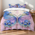 Butterfly Print Microfiber Duvet Cover Set