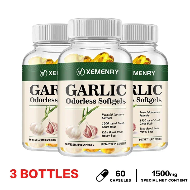 Odorless Garlic Heart and Cholesterol Support Capsules