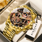 Men's Luminous Chronograph Stainless Steel Quartz Watch
