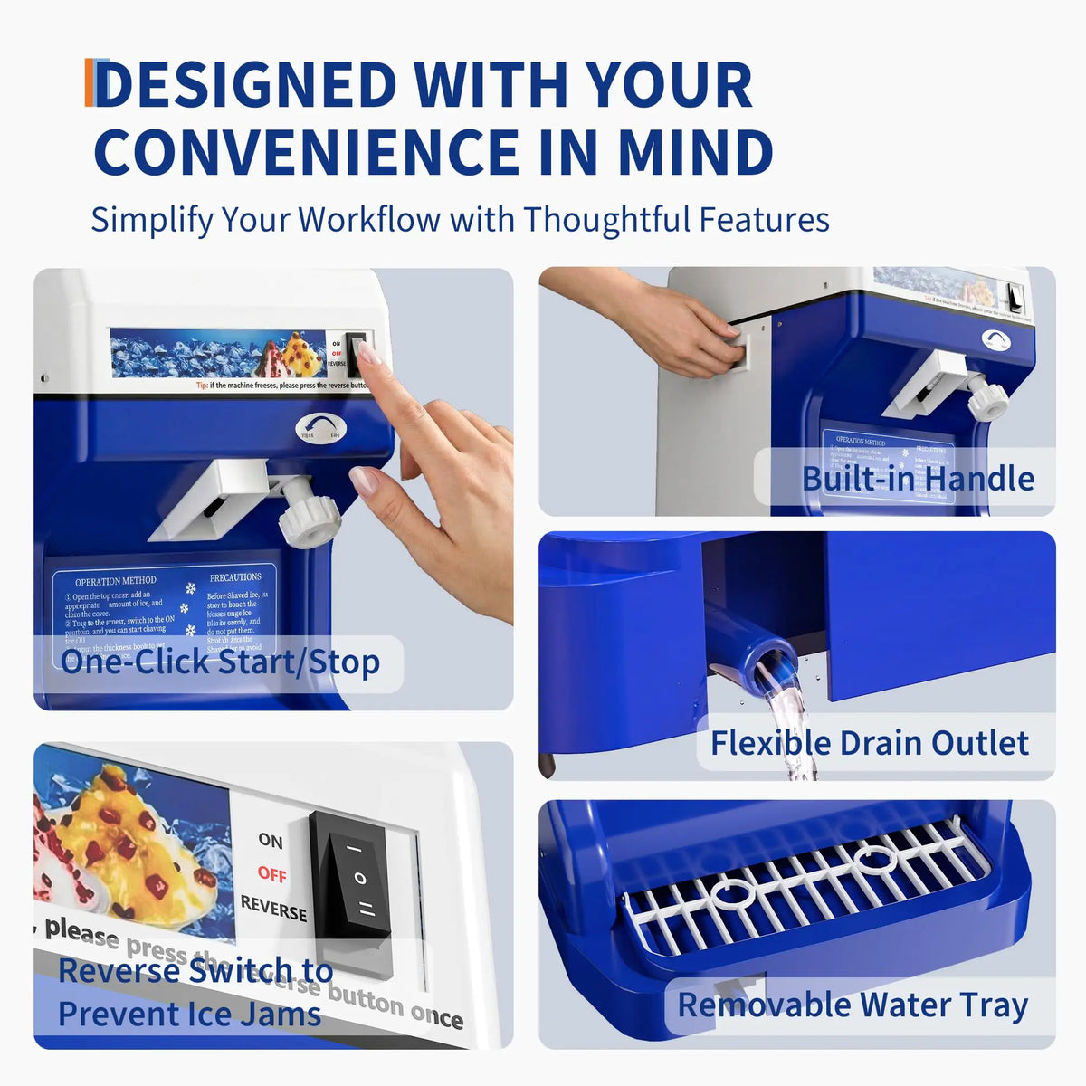 Commercial Electric Shaved Ice Machine and Snow Cone Maker