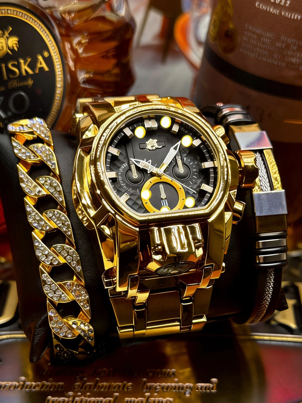 Men's Punk Large Dial Waterproof Luminous Quartz Watch
