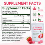 Sugar Free Creatine Gummies Berry Flavor Muscle Support