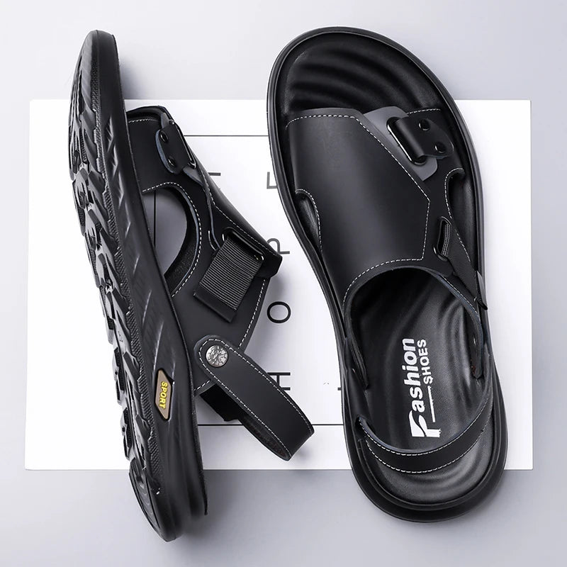 Men's Luxury Genuine Leather 2-in-1 Driving Sandals