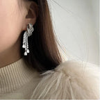 Women's Vintage Bowknot Teardrop Tassel Drop Earrings
