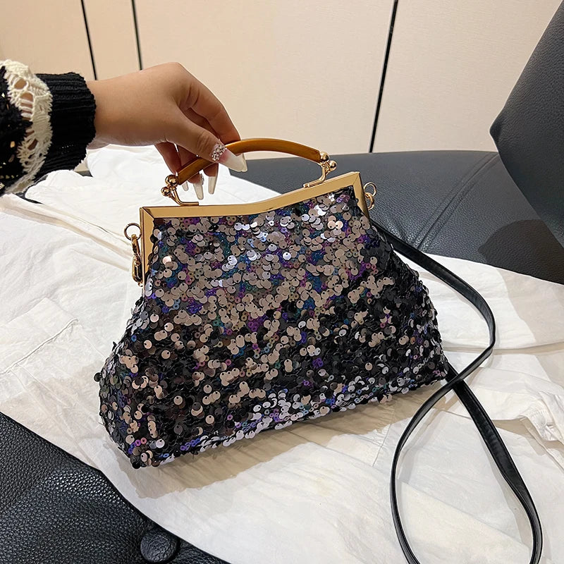 Women's Luxury Sequin Glitter Evening Clutch Bag