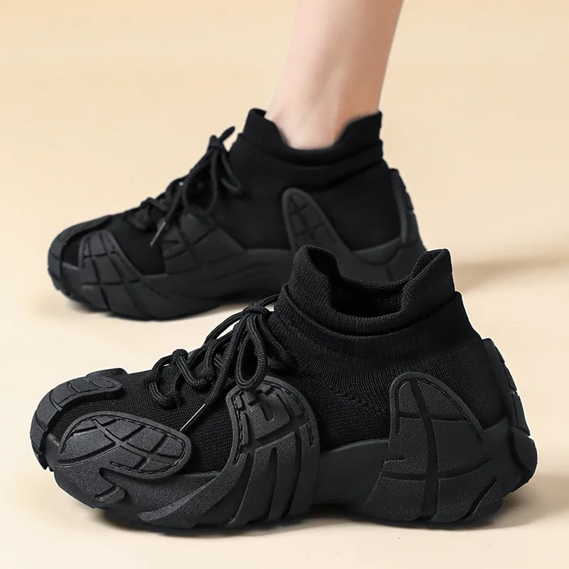 Women's High Top Lightweight Platform Vulcanized Sneakers