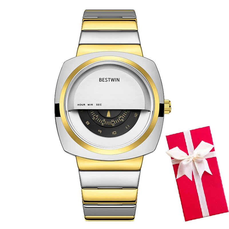 Men's Luxury Creative Stainless Steel Quartz Wristwatch