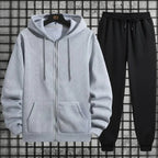 Men's Zipper Hoodie and Sweatpants 2-Piece Set
