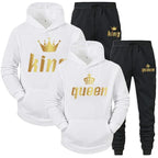King & Queen Couple Hoodie and Jogger Pants Set