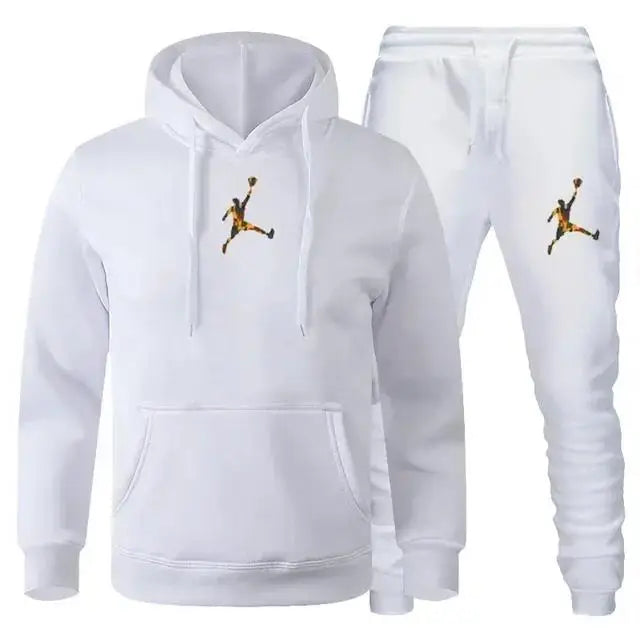 Men's Hooded Pullover and Jogger Pants Two-Piece Set