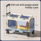 Large Capacity Pet Trolley Case Backpack for Cats Dogs