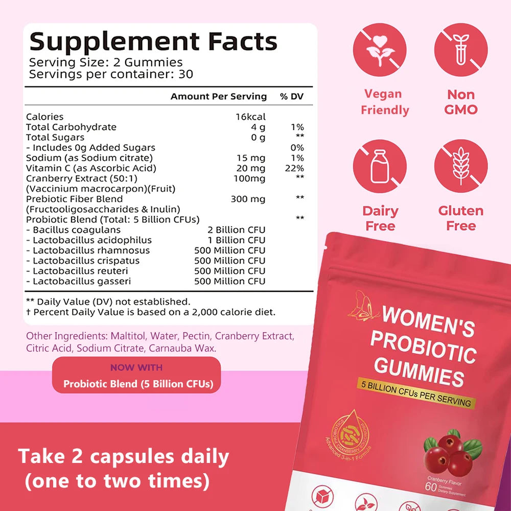 Women's Feminine Balance Health Support Dietary Supplement Gummies