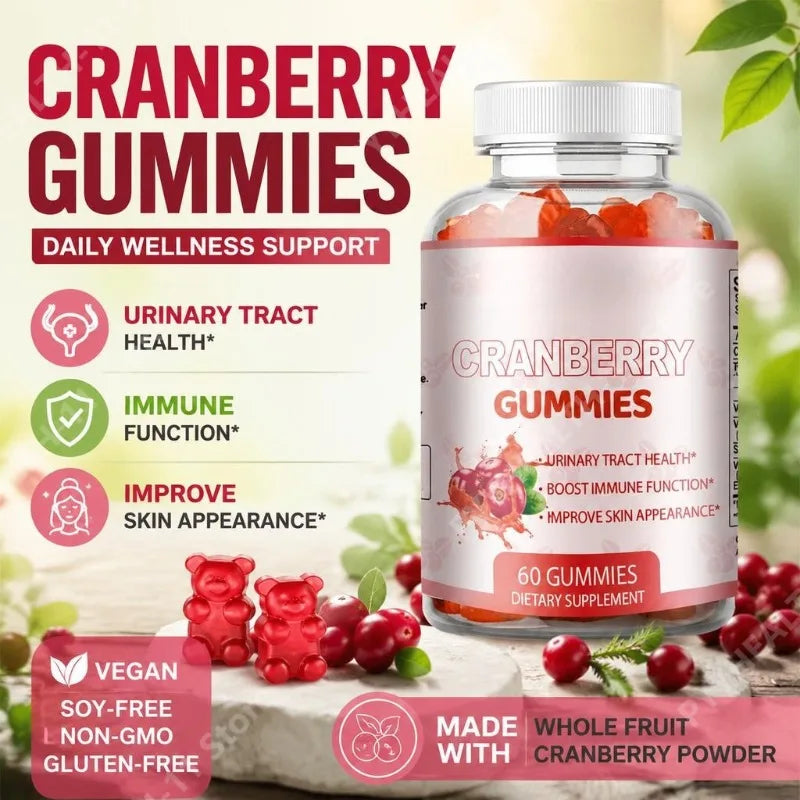 Cranberry Urinary Tract Health Support Dietary Supplement Gummies