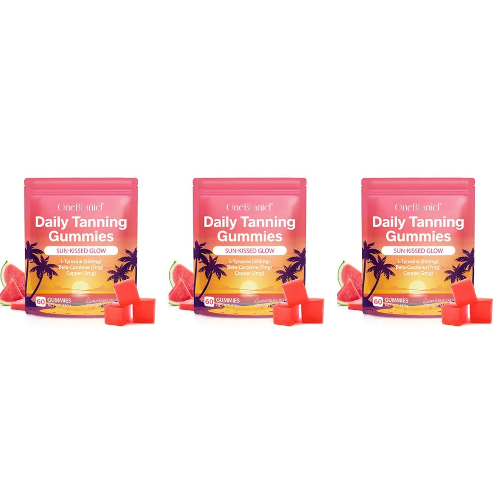 Natural Tanning Gummies L-Tyrosine Vitamin C Vegan 60 Pieces