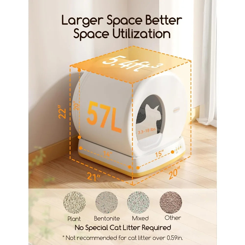 Extra Large Automatic Self Cleaning Cat Litter Box for Cats